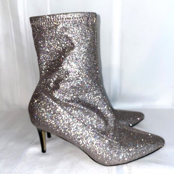 Glitter Sock Boots Size 10M Mix No. 6 CADAORIA 3" Heel - Picture 1 of 11